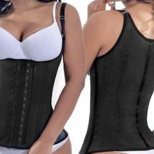 Black latex waist training vest from Colombia