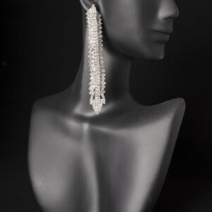 Rhinestone dangle competition earrings