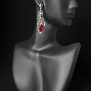 Red Rhinestone Competition Earrings