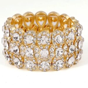 Full Crystal Rhinestones Gold Color Infinity Bracelet