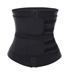 Double compression waist trainer