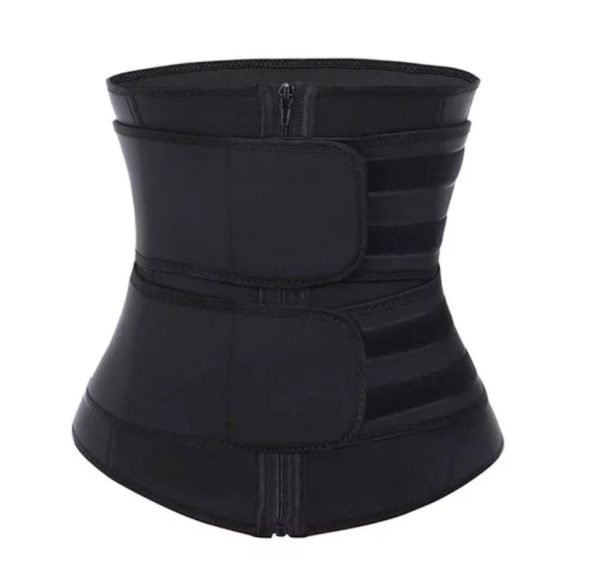 Double compression waist trainer