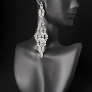 Rhinestone competition earrings