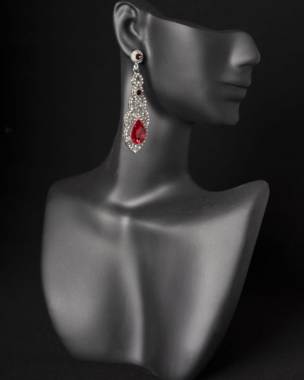 Red Rhinestone Competition Earrings